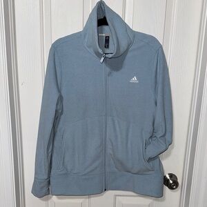 Adidas women’s golf Pale Blue Full-Zip Fleece Jacket